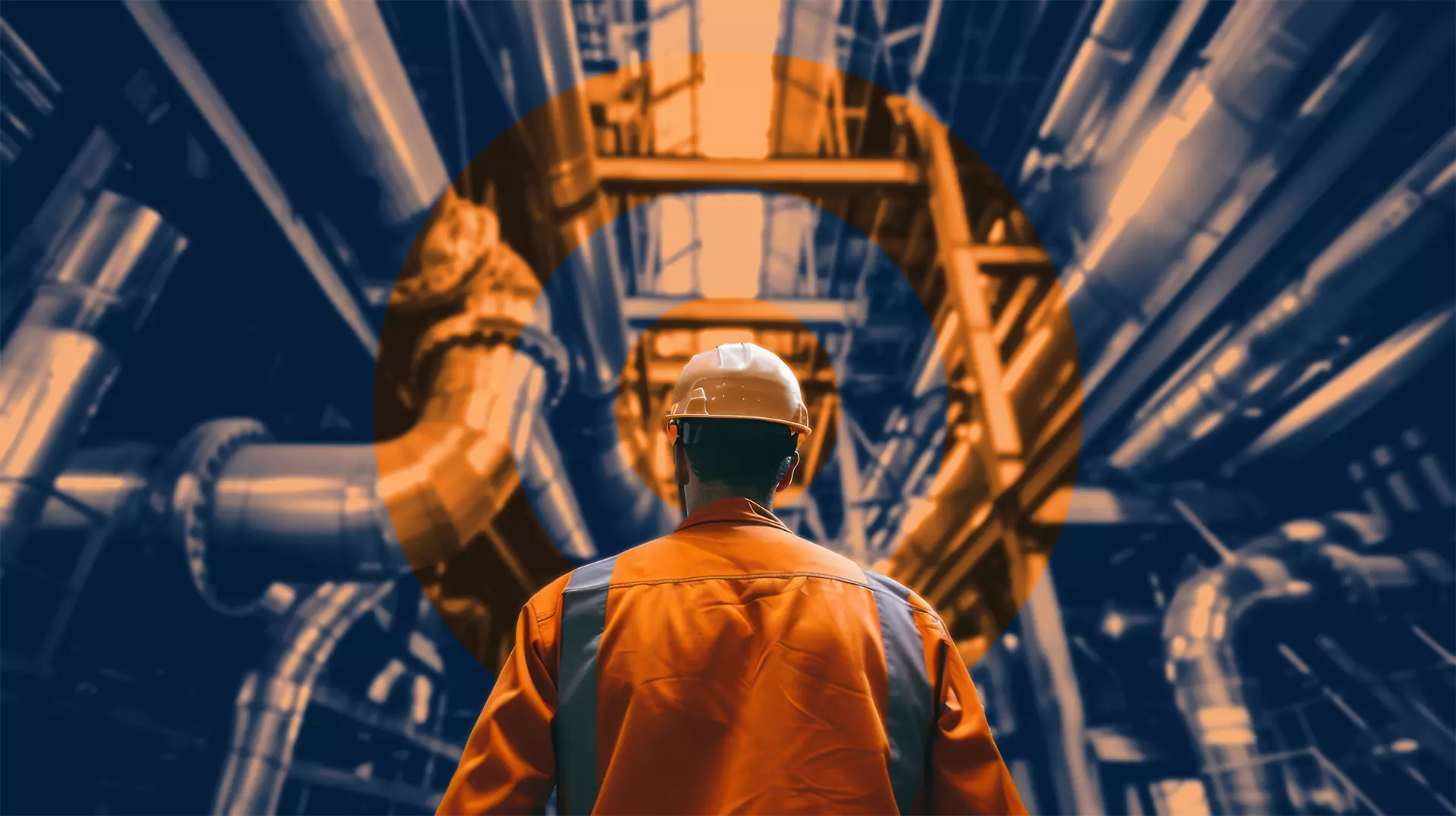 alt="A scaffolding worker wearing a safety harness, helmet, and high-visibility vest climbs a structure on a construction site. Another worker in the background is securing the scaffolding, emphasizing safety, teamwork, and expertise in working at heights."